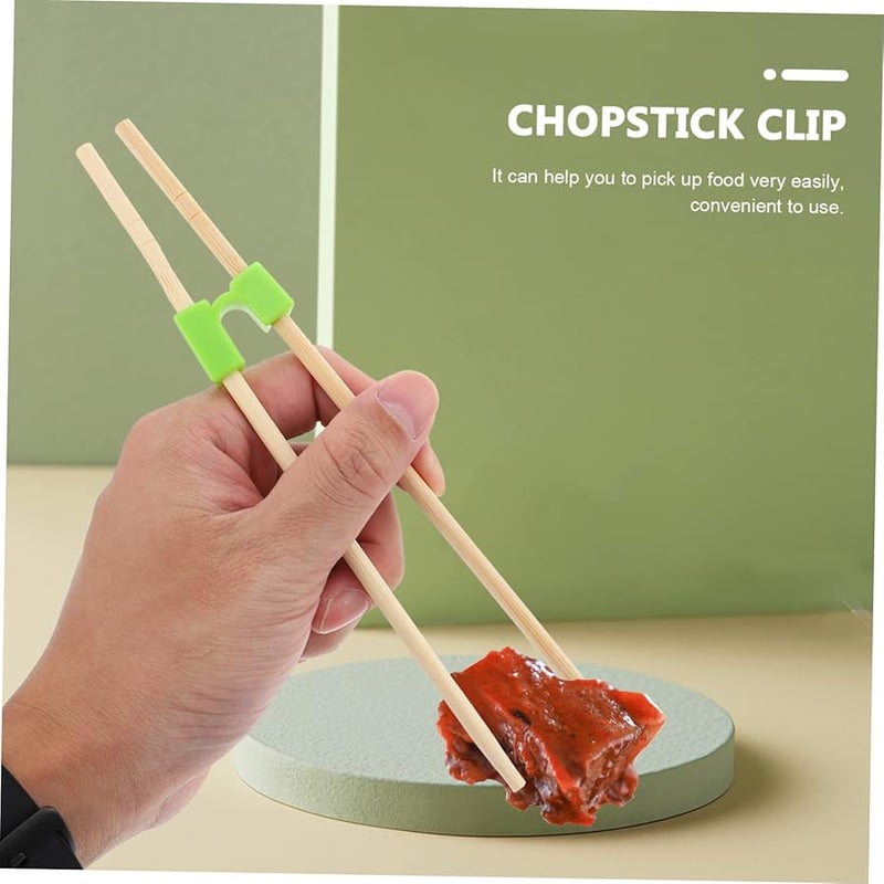 Light Green Chopstick Training Helpers 5pcs Non Slip Reusable Kitchen Utensils - Image 3